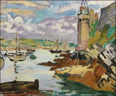 Qui a peint "Phare sur la côte, tour fortifiée, Bretagne" ?