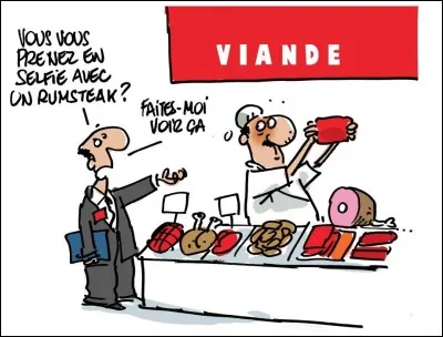 Le boucher accroche sa viande sur ce crochet en forme de S.