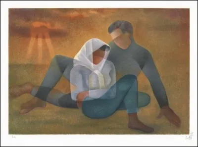 Et enfin voici "Les amoureux sur la plage", uvre de :