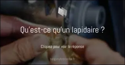 Un lapidaire est un artisan qui :