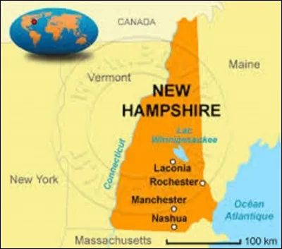 Situé au nord-est dans la région de la Nouvelle-Angleterre, le New Hampshire est bordé au nord par le Québec, à l'est par le Maine et l'océan Atlantique, au sud par le Massachusetts, et à l'ouest par le Vermont dont le fleuve Connecticut lui sert de frontière. Peuplés de 1 316 470 âmes, sa superficie est de 24 239 km². Rejoignant l'Union le 21 juin 1788, quelle est sa capitale depuis 1808 ?