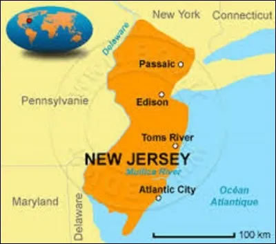 Troisième État à rejoindre l'Union le 18 décembre 1887, le New Jersey est situé au nord-est des États-Unis. Bordé à l'Ouest par la Pennsylvanie et le Delaware, au nord par l'État de New York, dont les banlieues ouest et sud de cette ville sont comprises dans son territoire, et au sud-est par l'océan Atlantique, il a pour capitale depuis le 25 novembre 1790 la ville de ...
