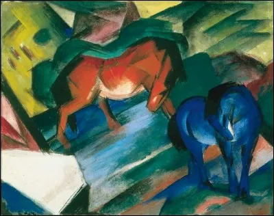 Qui est le peintre de "Cheval rouge et cheval bleu" ?