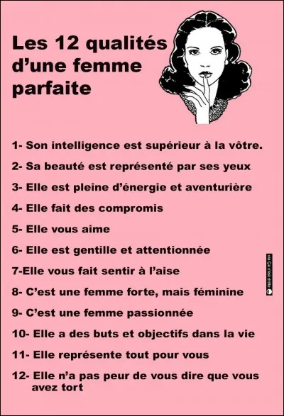 Une qualit&eacute;, ce serait :