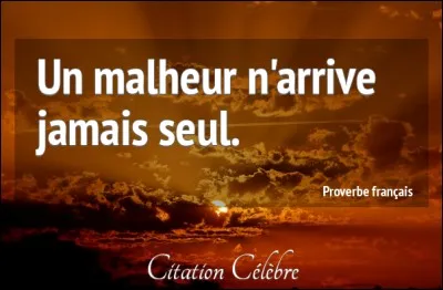 Si je vous dis "Un malheur n'arrive jamais seul", à quelle loi fais-je référence ?