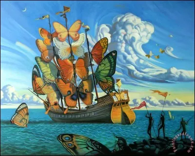 Ce bateau surréaliste est une uvre de Vladimir Kush, peintre surréaliste russe. Qui des deux a influencé l'autre ?