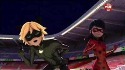 Chat-Noir a l'air de faire le malin dans...