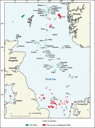 Hormis la Russie, les régions pétrolifères en Europe sont peu nombreuses et se concentrent principalement :
