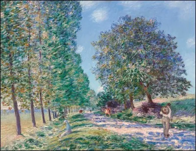 Qui a peint "L'allée des peupliers à Moret au bord du Loing" ?