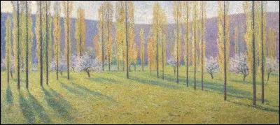 Qui a peint "Peupliers et arbres en fleurs" ?