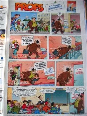 Comment s'appelle le prof principal de cette page de BD ?