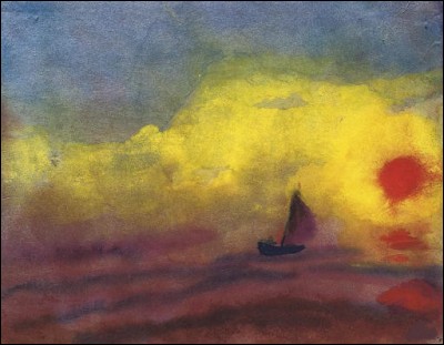 Qui a peint "Les marins au soleil couchant" ?