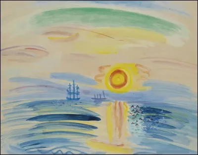 À qui cette peinture intitulée "Marine, soleil couchant" ?