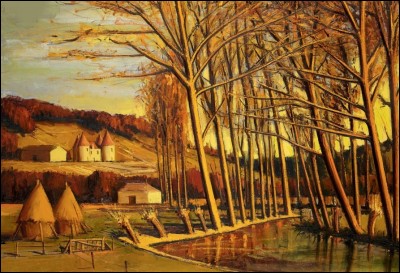 Qui a peint "L'automne bourbonnais, lever du soleil" ?