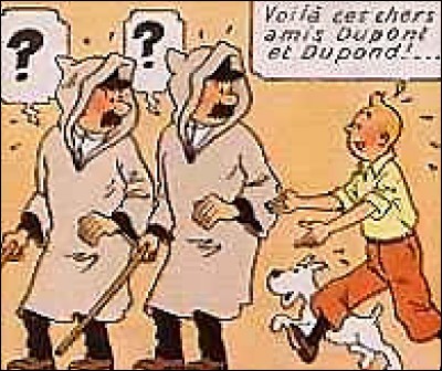 Dans quel album voit-on Tintin reconnaître les Dupondt dans ces costumes ?