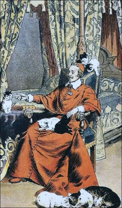 Gazette, Perruque, Soumise, Racan, Felimare, Serpolet ! Ce sont les noms de quelques chats de Richelieu. L'un d'eux, noir comme le charbon, porte un nom inattendu pour un chat de cardinal. Lequel ?