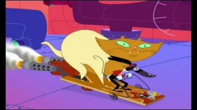 Comment s'appellent leurs engins avec lesquels les deux personnages font des courses de vitesse ?