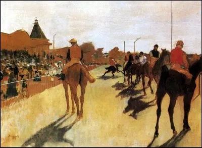 Qui a peint "Courses de chevaux, devant les tribunes" ?