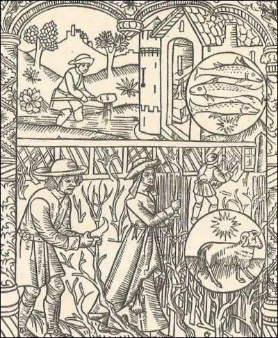 Quel est le mois représenté dans le "Kalendrier des bergiers et des bergières" de 1499 ?