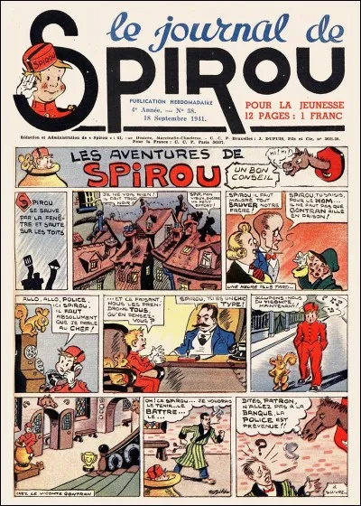 Quand est paru le premier numéro du journal de Spirou ?