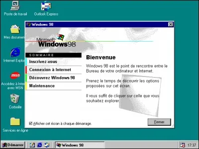 Sous Windows 98, quel symbole vous indiquait que vous étiez connecté à l'internet ?