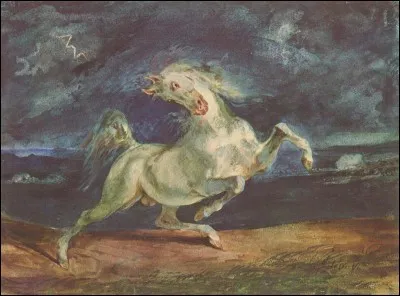 Qui est l'auteur (principal représentant du romantisme) de ce tableau intitulé 'Cheval effrayé par l'orage' ?