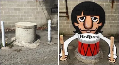 L'artiste Tom Bob bloc a transformé un bloc circulaire de béton en tambour, rien de moins pour le batteur du célèbre quatuor des Beatles.
Qui est-il ?
