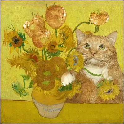 Sur le tableau de qui, s'est incrusté ce chat ?