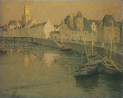 Qui a réalisé la toile intitulée "Le port du Croisic à la pleine lune" ?
