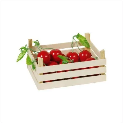 Les cerises sont livrées dans une cagette en bois, ...
