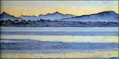 Qui a peint "Lac de Genève et chaîne du Mont Blanc à l'aube" ?