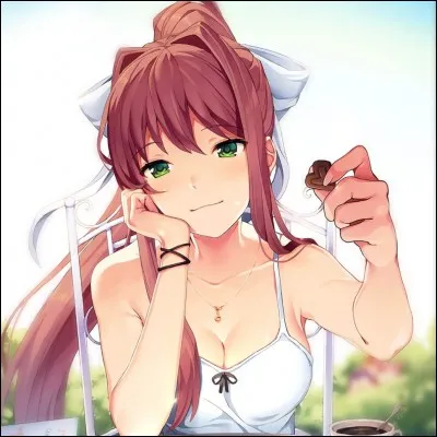 À la fin du jeu Monika :