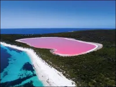 Dans ce pays où l'on retrouve passablement d'aridité, je vous propose comme oasis, ce paysage naturel insolite qu'est le lac Hillier situé dans le Middle Island. On n'explique pas le phénomène mais la photo vous le rend bien.
Facile de trouver où maintenant, à vous de cocher :