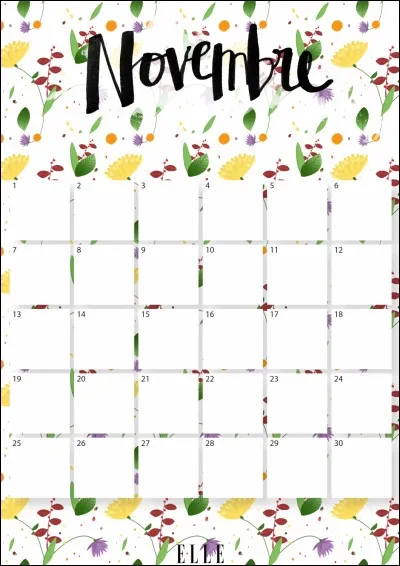 Comment dit-on "novembre" en anglais ?