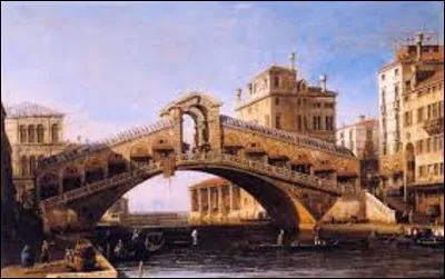 Peinture que l'on peut admirer au Louvre, ''Le Pont du Rialto'' (je n'ai pas la date exacte) est une toile d'un peintre vénitien de mouvement védutisme célèbre pour ses panoramas. À quel artiste italien du XVIIIe siècle (1697-1768) ce tableau appartient-il ?