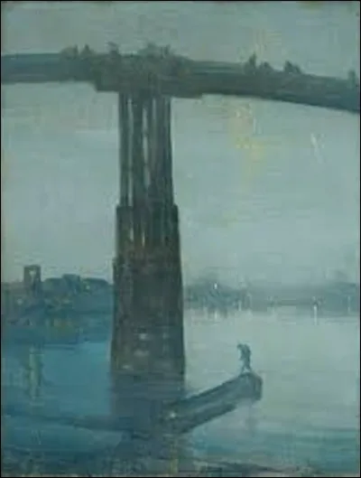 Et nous continuons dans la difficulté. Tableau réalisé autour de 1872 et 1875, ''Nocturne en bleu et or- le Vieux Pont de Battersea'' est une toile d'un peintre impressionniste, symboliste, fondateur du tonalisme, et graveur. Représentant l'ancien pont en bois de Battersea sur la Tamise avant qu'il ne soit remplacé par le pont moderne, qui est l'auteur de cette oeuvre ?
