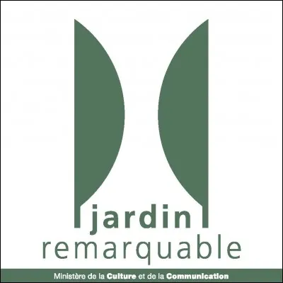Que représentent les deux demi-cercles verts présents face à face sur le logo des jardins remarquables ?