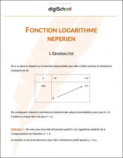 La fonction logarithme est une fonction :