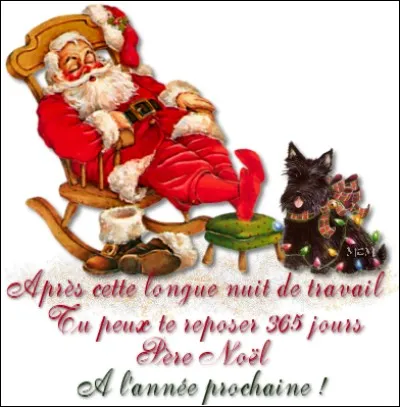 Après avoir distribué tous les cadeaux, le père Noël est fatigué, il est [...] et doit se reposer.