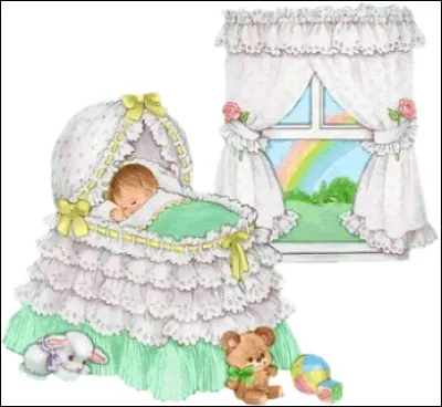 Dans son berceau, bébé s'est endormi [... à ...] !