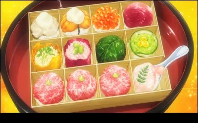 Quel nom donne-t-elle au bento qu'elle présente lors de son duel face à Soma ?