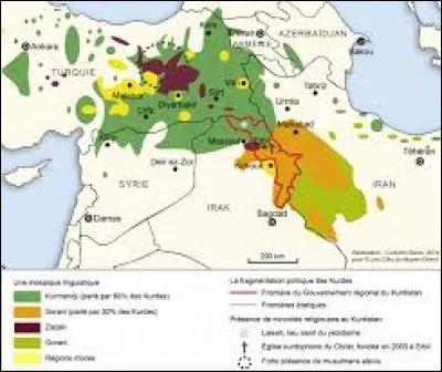 Quel est le domaine du kurde ?