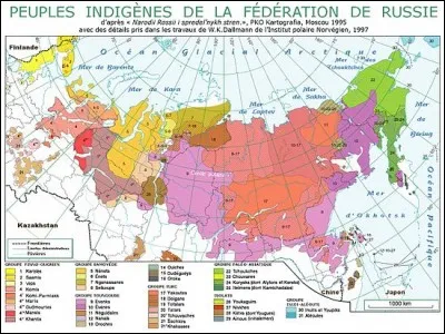 Parmi ces langues lesquelles sont les langues de Sibérie, Russie d'Asie ?
