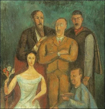 Quel écrivain peut on voir sur cette toile "Hommage à Madame Pitoëff" de René Auberjonois ?