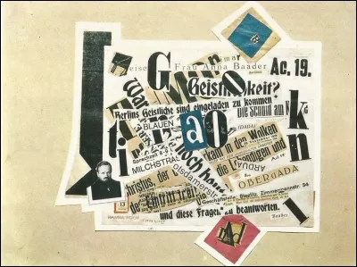 Ce collage de Johannes Baader a pour titre "Page commémorative pour..."