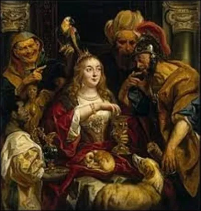Composée en 1653, ''Le Banquet de Cléopâtre'' est une huile sur toile représentant la reine d'Égypte en compagnie du général et homme politique Marc-Antoine qu'elle a invité sur son navire. Ce repas avait pour objectif que ce dernier obtienne une grosse somme d'argent afin de poursuivre la guerre contre l'Empire parthe. Quel peintre baroque et graveur flamand a retracé cette rencontre ?