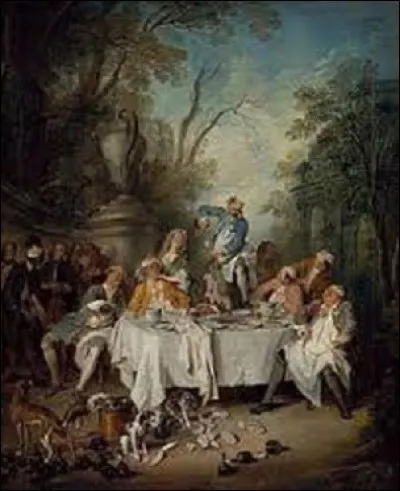 ''Le Déjeuner de jambon'' est un tableau de 1735 commandé par Louis XV pour la salle à manger des petits appartements du château de Versailles, comme la question n°5, et exposé aussi au musée Condé de Chantilly. Quel peintre est à l'origine de cette huile sur toile ?