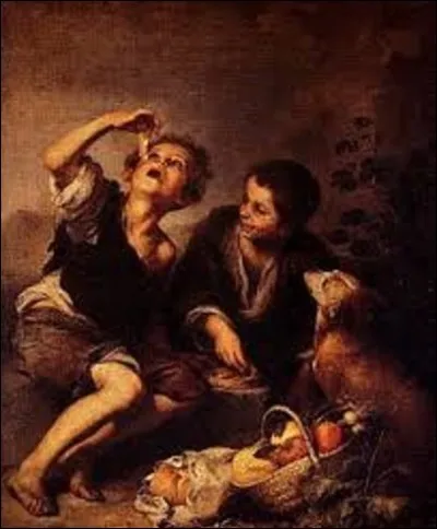 Tableau exécuté en 1670, ''Enfants mangeant un gâteau'' est une huile sur toile peinte par un peintre baroque espagnol. Représentant deux enfants dégustant, apparemment, un gâteau devant un chien attentif qui attend que tombe un morceau, quel artiste a dépeint cette scène ?