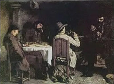 Réalisé durant l'hiver 1848-1849, ''L'Après-dînée à Ornans'' est une huile sur toile de grande dimension (H : 1,95 m x L : 2,57 m). Conservé au Palais des Beaux-Arts de Lille, quel peintre réaliste a exécuté ce tableau ?