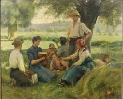 En 1905, quel peintre naturaliste a réalisé ce tableau intitulé ''Le repas des moissonneurs'' ?